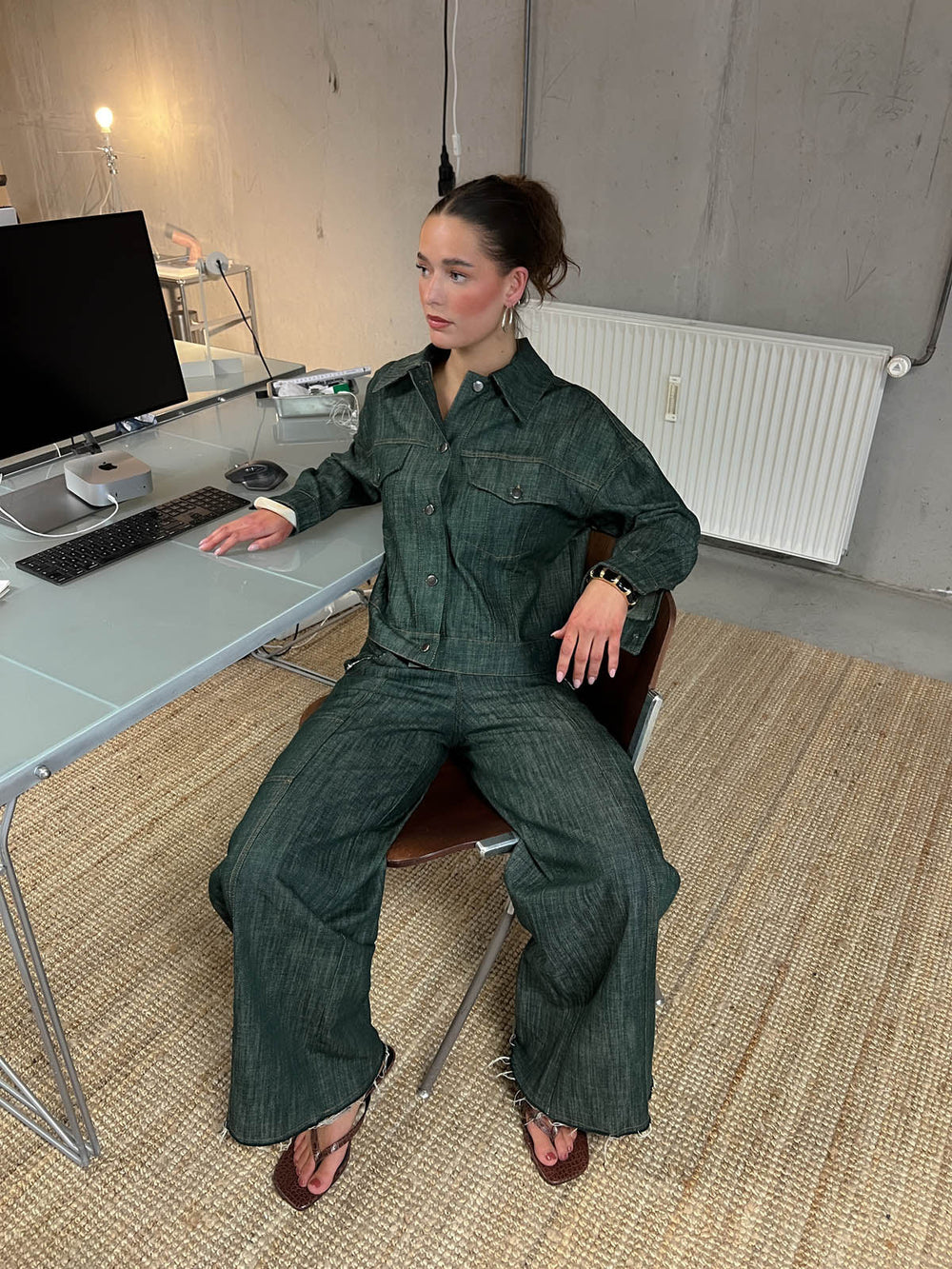 Olivina denim jacket - Blue/green