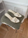 Dottie Mules - Cream/Brown