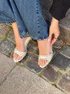 Dottie Mules - Cream/Brown