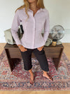 Alberte fitted shirt with stripes - White/light pink