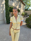 Kassana fitted shirt with checkers - Yellow/white