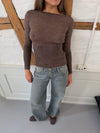 Lova fitted knit sweater - Brown