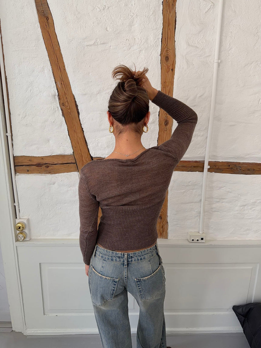 Lova fitted knit sweater - Brown