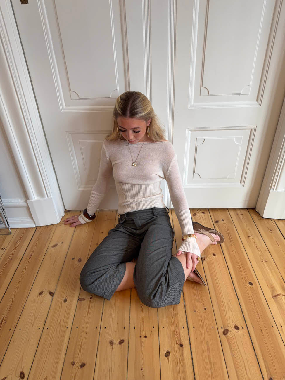 Lova fitted knit sweater - White