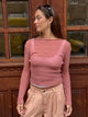 Lova fitted knit sweater - Dusty pink