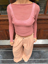 Lova fitted knit sweater - Dusty pink