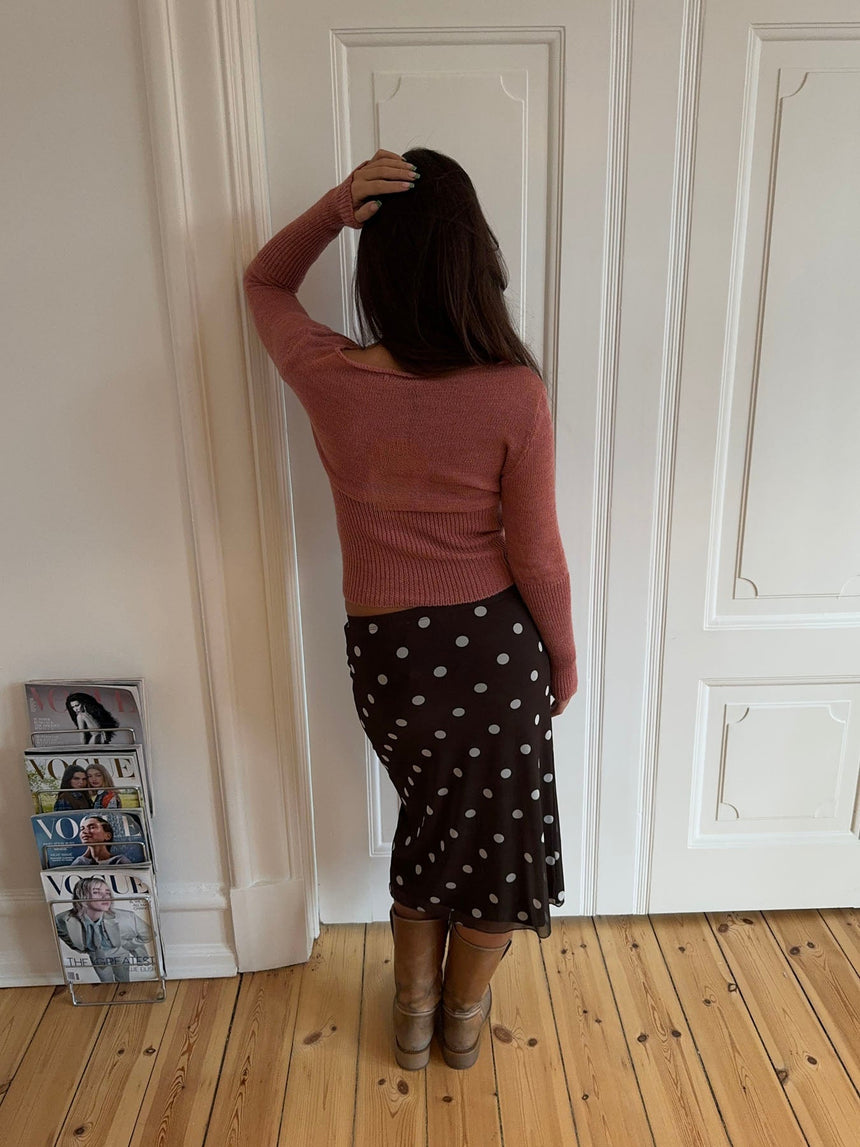 Lova fitted knit sweater - Dusty pink