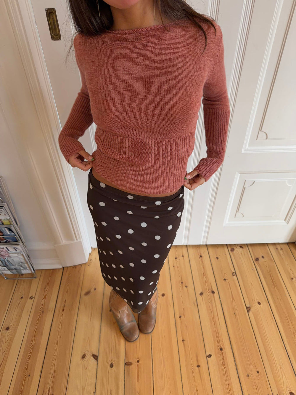 Lova fitted knit sweater - Dusty pink