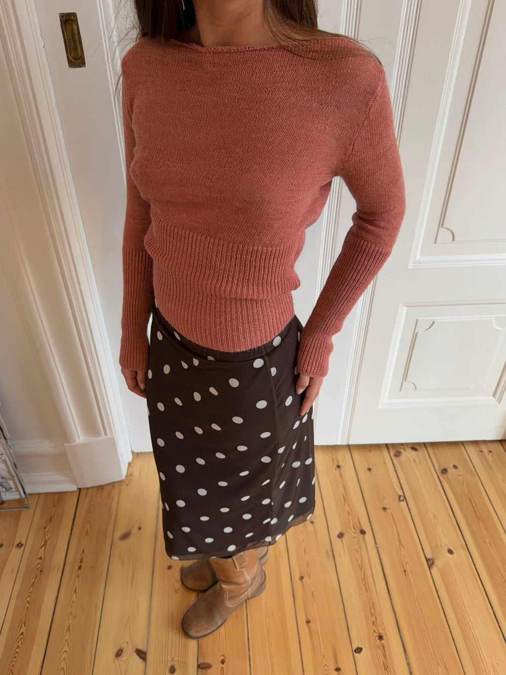 Lova fitted knit sweater - Dusty pink