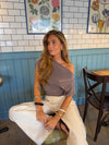 Florine fitted t-shirt – Taupe