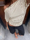 Florine fitted striped t-shirt – Yellow/Brown