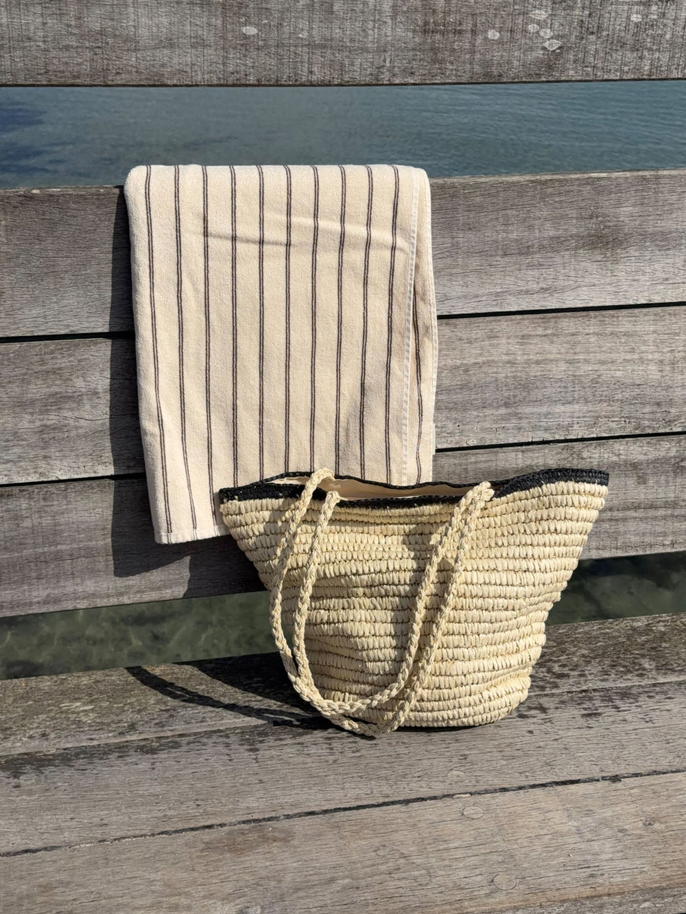 Spencer braided bag - Beige/black