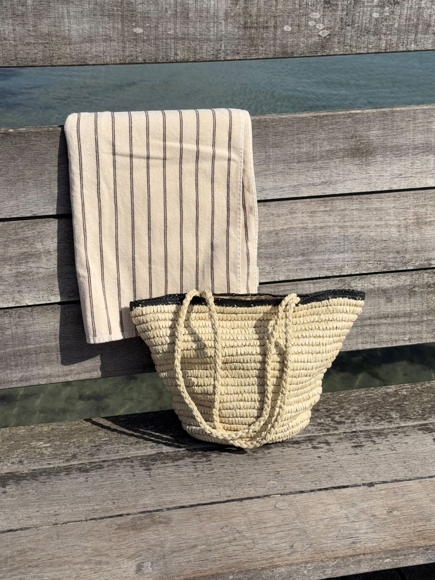 Spencer braided bag - Beige/black