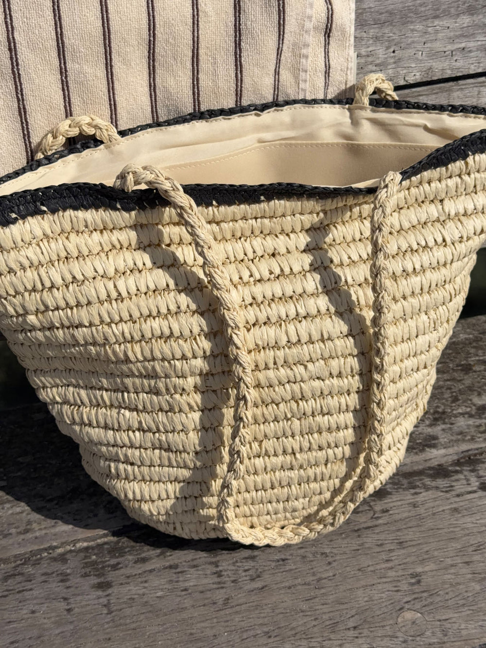 Spencer braided bag - Beige/black