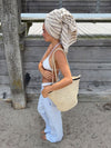 Spencer braided bag - Beige/black