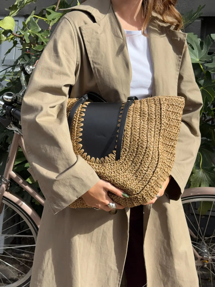 Wovana woven bag - Beige/Black