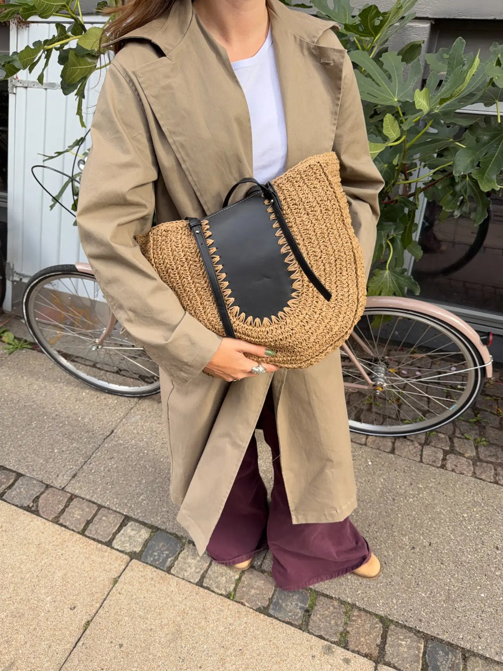 Wovana woven bag - Beige/Black