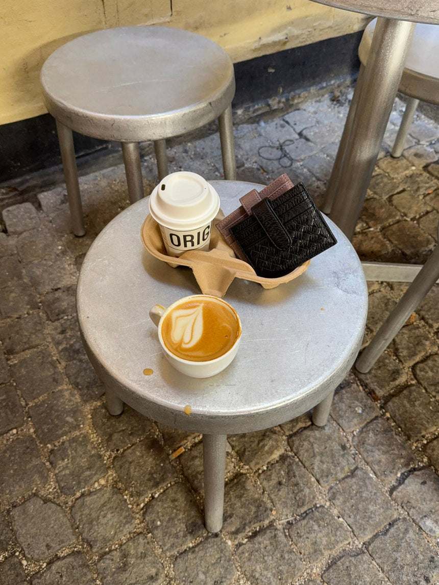 Boston woven card holder - Black