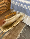 Mascali woven straw bag with wooden handle – Beige
