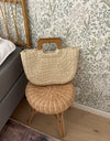 Mascali woven straw bag with wooden handle – Beige