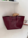 Chili shoulder bag in woven - Burgundy