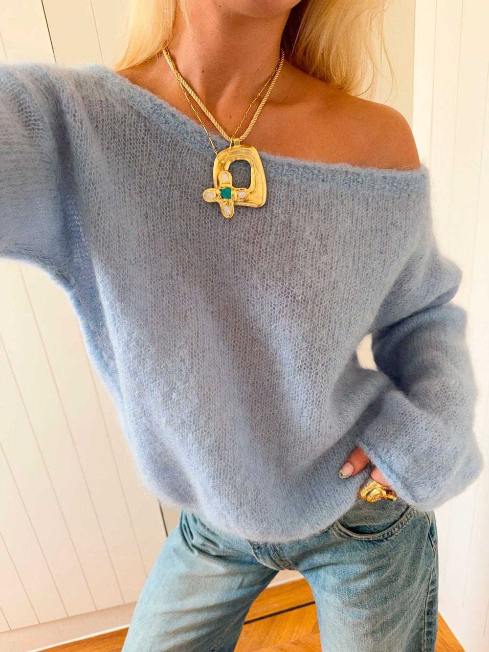 Scandivv fluffy knit - Baby blue