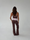 Essential folded yoga pants - Espresso/candy floss