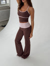 Essential folded yoga pants - Espresso/candy floss