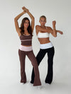 Essential folded yoga pants - Espresso/candy floss