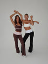 Essential folded yoga pants - Espresso/candy floss