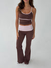 Essential folded yoga pants - Espresso/candy floss