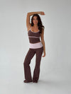 Essential folded yoga pants - Espresso/candy floss