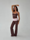 Essential folded yoga pants - Espresso/candy floss