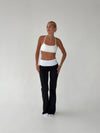 Essential folded yoga pants - Jet black/cloud