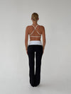 Essential folded yoga pants - Jet black/cloud
