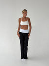 Essential folded yoga pants - Jet black/cloud