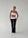 Essential folded yoga pants - Jet black/cloud
