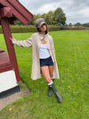 Sille coat with checkered lining - Beige