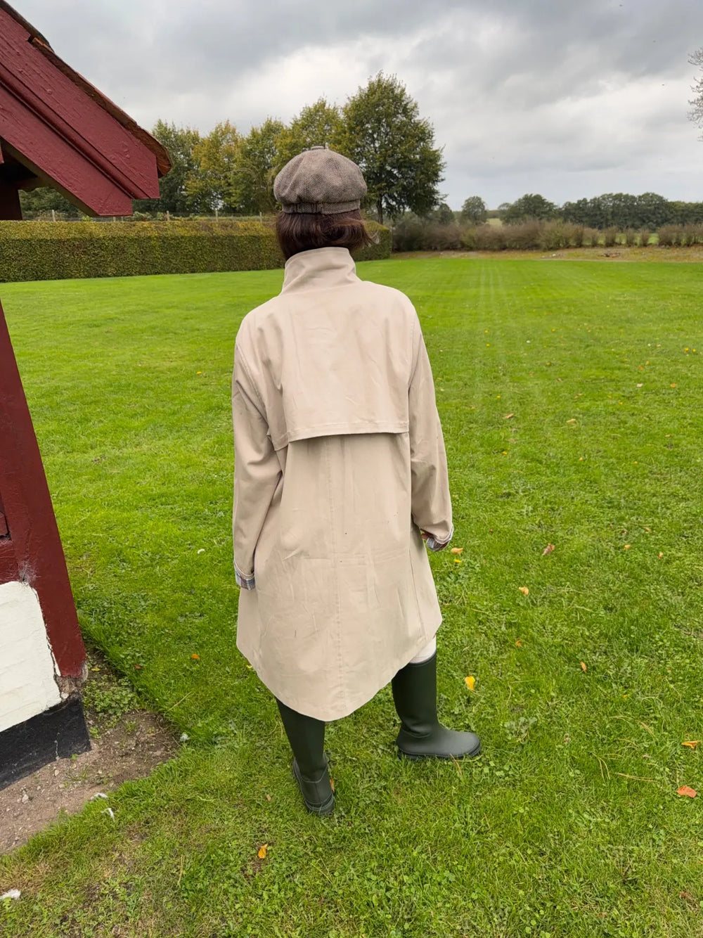 Sille coat with checkered lining - Beige