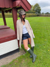 Sille coat with checkered lining - Beige