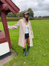 Sille coat with checkered lining - Beige