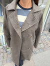 Esther coat with belt - Brown/grey