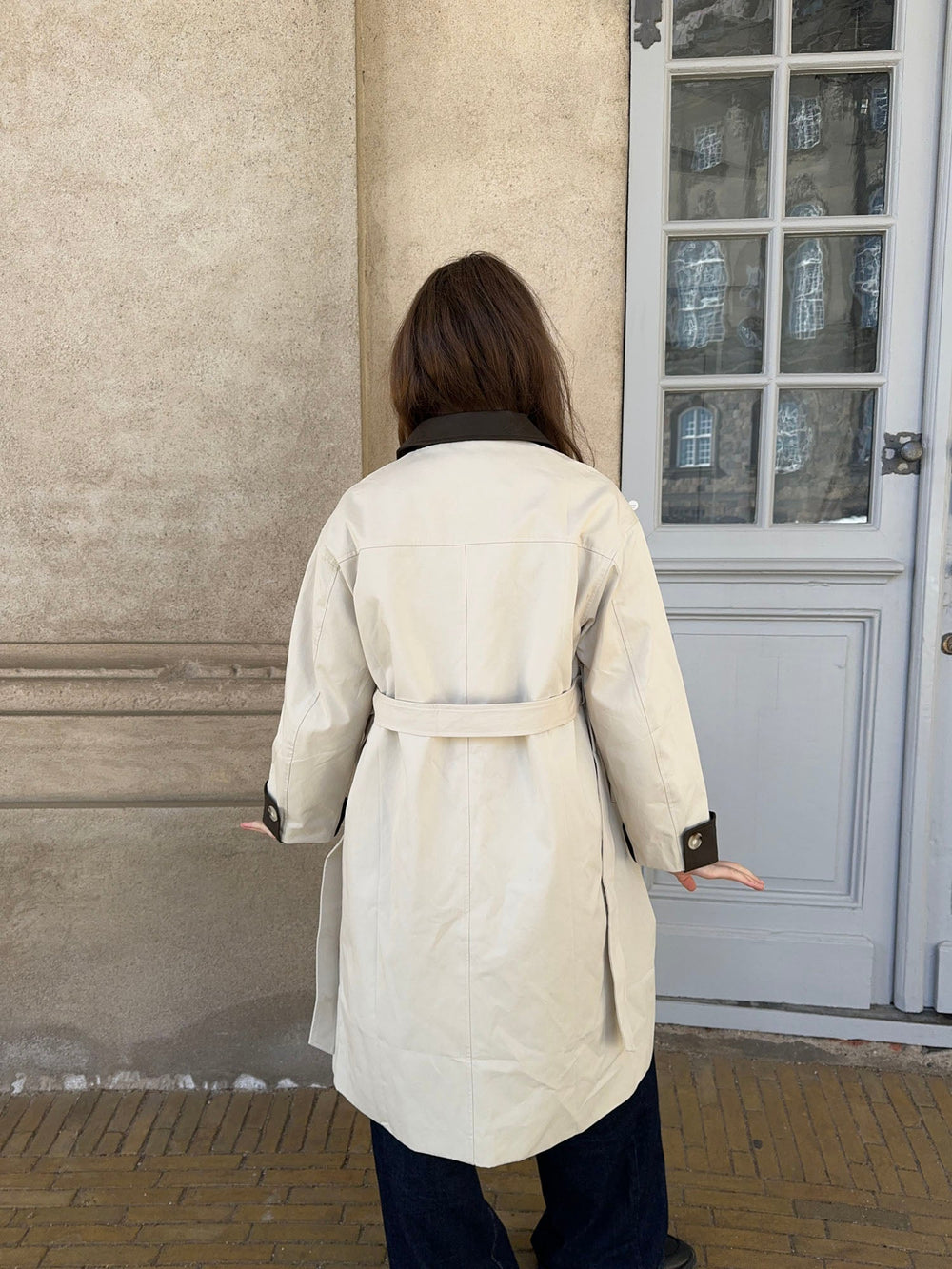 Vespera coat with collar - Light beige/brown