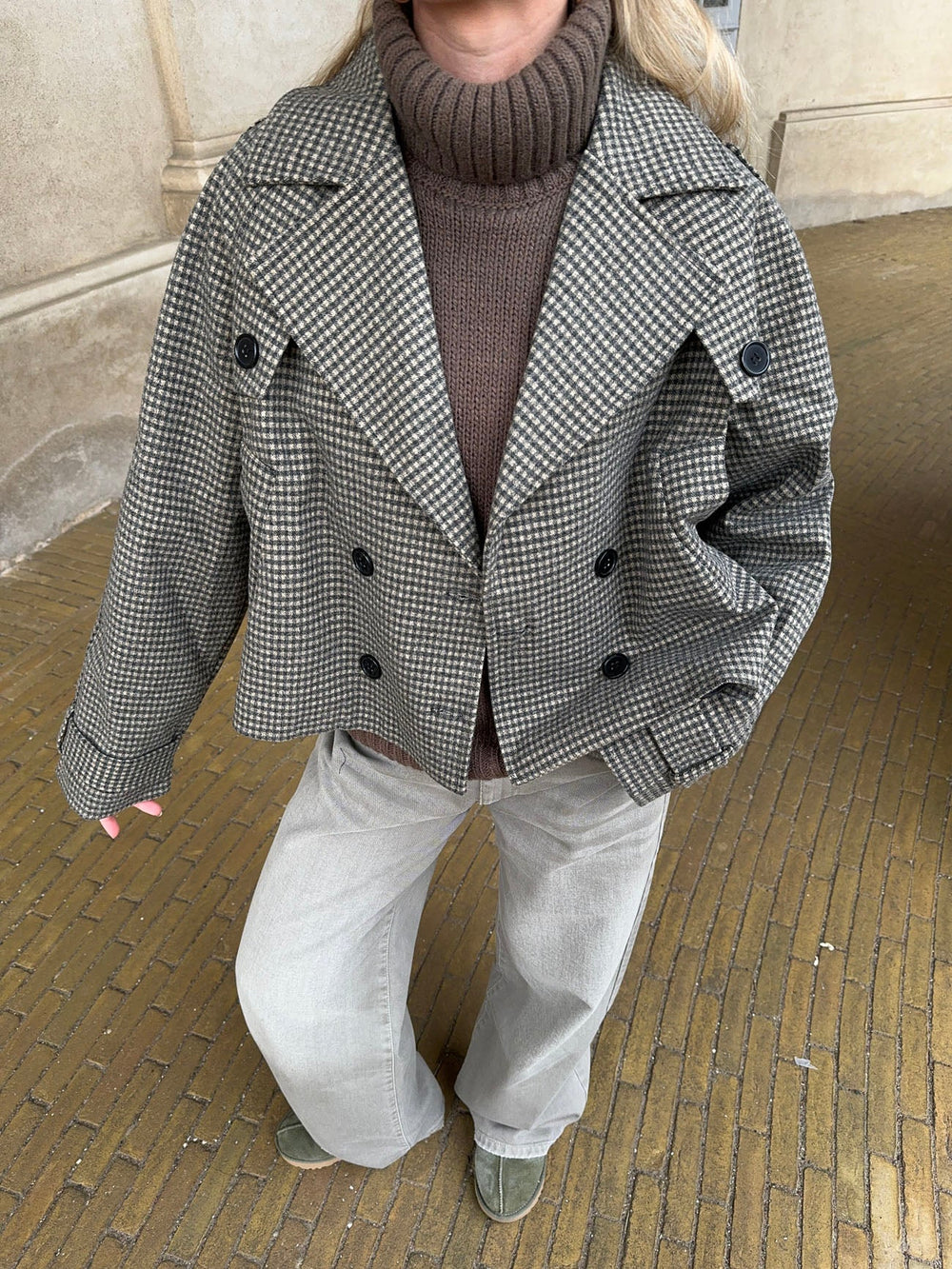 Marigold checkered coat - Grey/Green