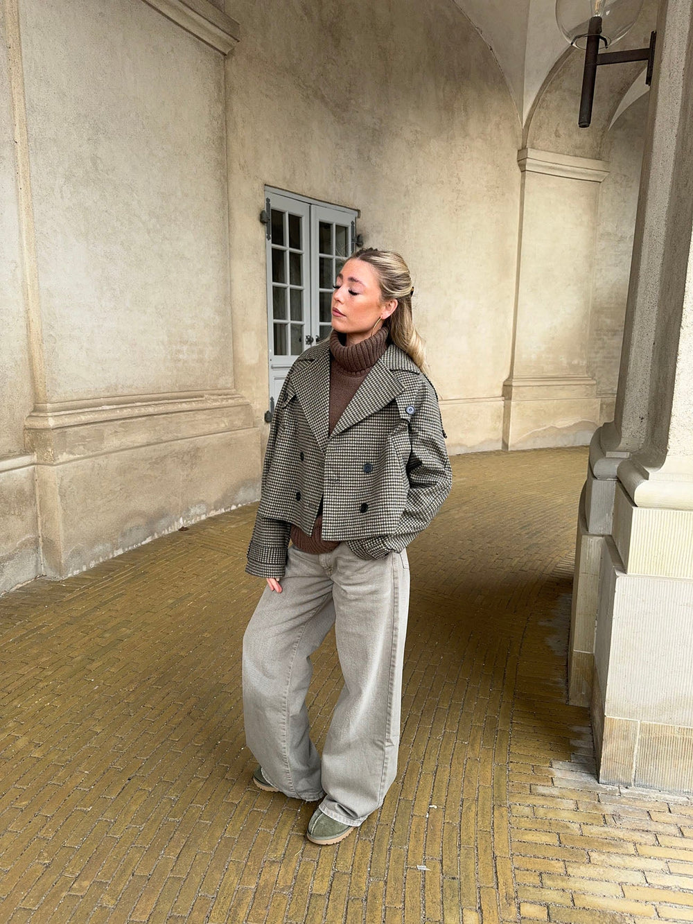 Marigold checkered coat - Grey/Green