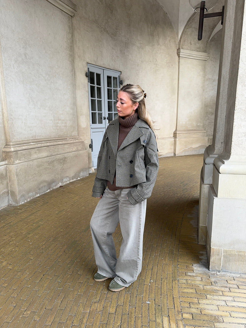 Marigold checkered coat - Grey/Green