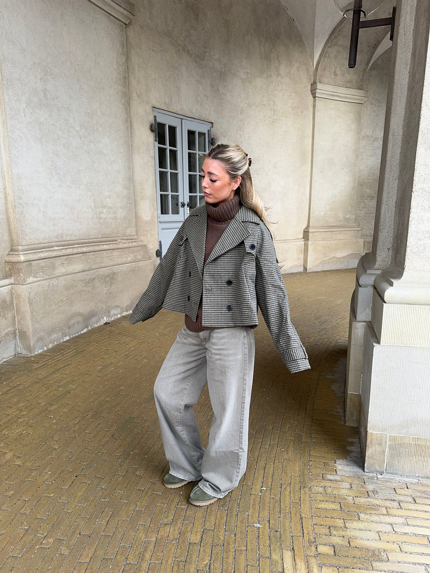 Marigold checkered coat - Grey/Green