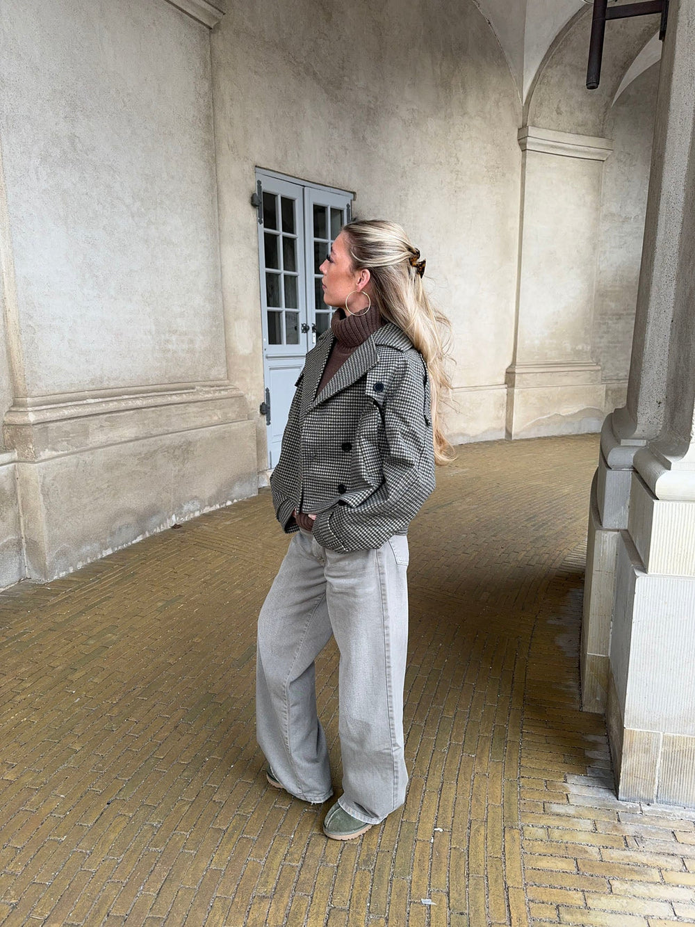 Marigold checkered coat - Grey/Green