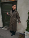 Esther coat with belt - Brown/grey