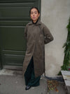 Esther coat with belt - Brown/grey